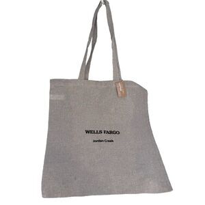 Wells Fargo Jordan Creek Tote Bag Natural Tan Canvas Shopper Swag 16x16 New